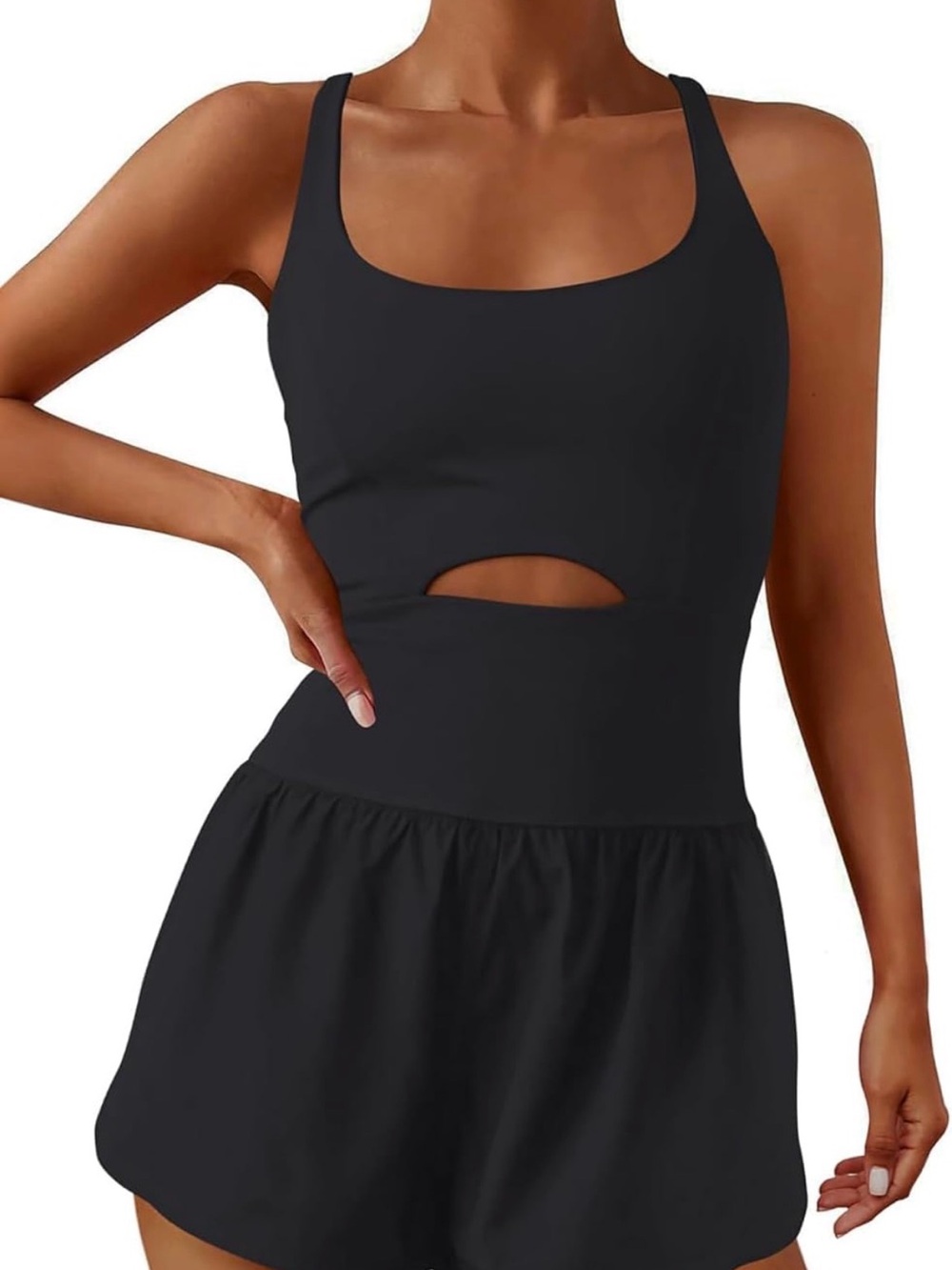 Women's Workout Athletic Romper Summer Sets Short Jumpsuit - Large